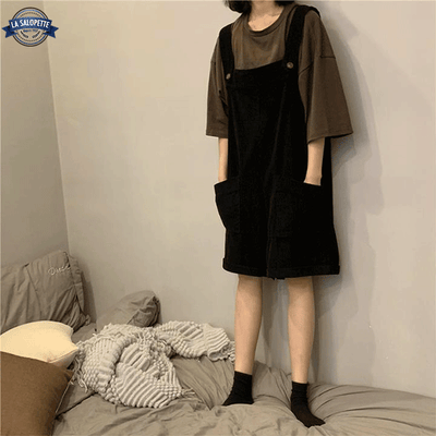 Salopette Velours Femme Noire