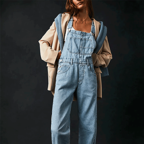 Salopette Femme Lucky Brand Jean Délavé - Taille 32, état Impeccable