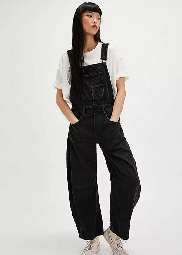 Schwarze Jeanslatzhose Soot