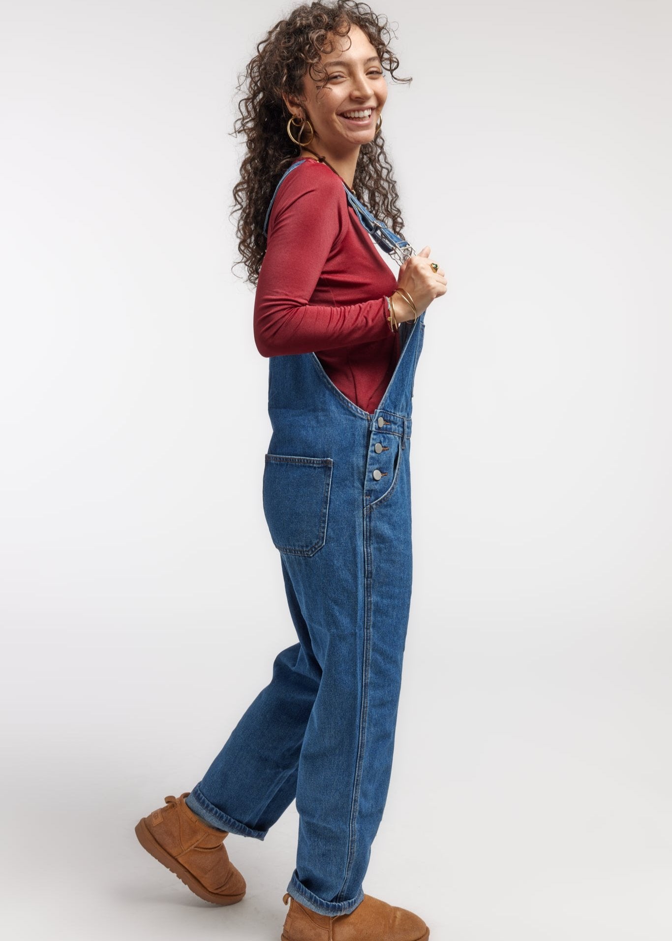 Salopette Vintage Denim Femme Vanchenl - Pantalon Combinaison Ample Baggy Réglable, Style Décontracté