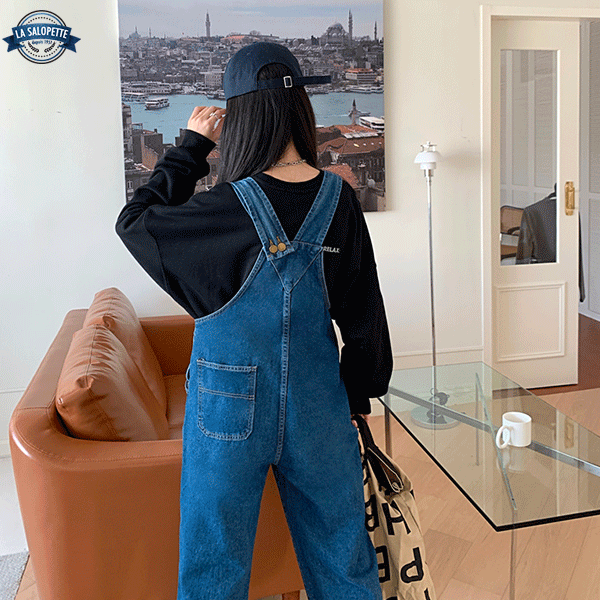 Salopette Jean<br> Bleu Marine Dame