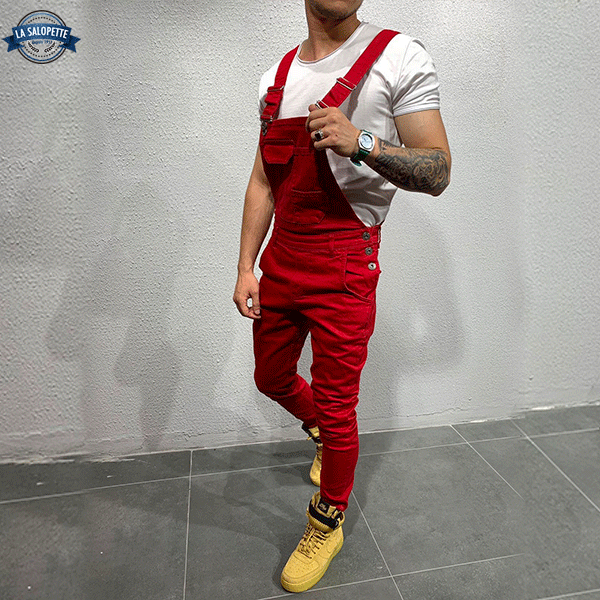 Salopette Jean<br> Rouge Cardinal