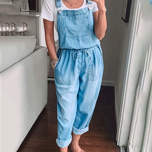 Hellblau Jeans- Latzhose Dalia