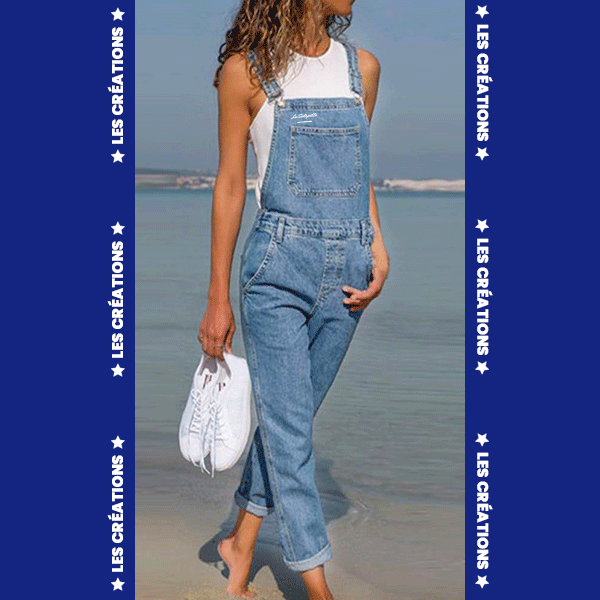 Salopette en jean femme sale