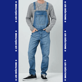Salopette di jeans<br> Denim da uomo blu