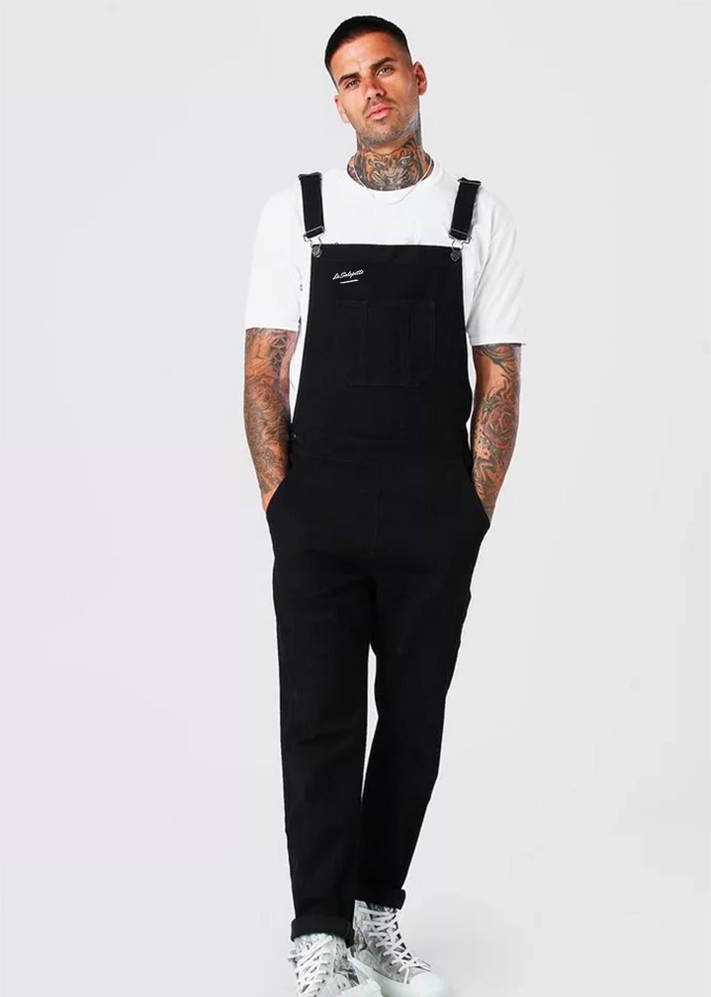 Salopette En Jean Pour Homme - Dénim 13.5 Oz, Coupe Décontractée, Bretelles Réglables, Poches Outils