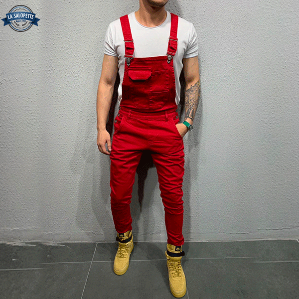 Salopette Jean<br> Rouge Cardinal