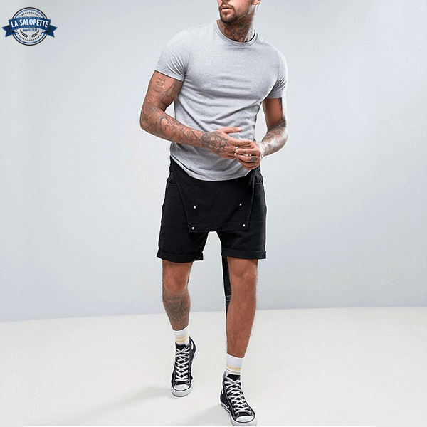 Salopette Short<br> en Jean Noir