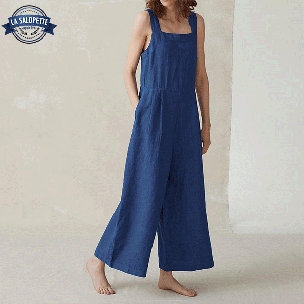 Kleid Fliessende Latzhose Blau