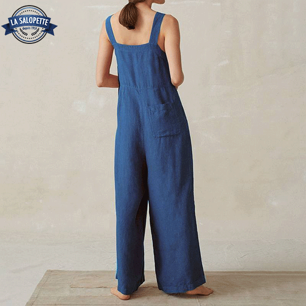 Kleid Fliessende Latzhose Blau