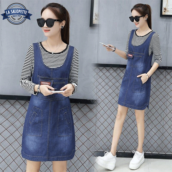 Robe Courte Style Robe Salopette Robe Salopette Courte Jean Bleue