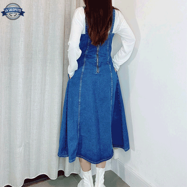 Kleid Latzhose Blau Indigo