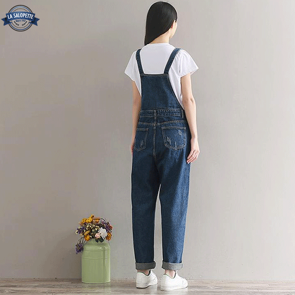 Cotte a bretelle en jean hot sale