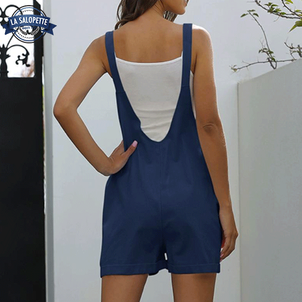 Kurze Latzhose Marineblau