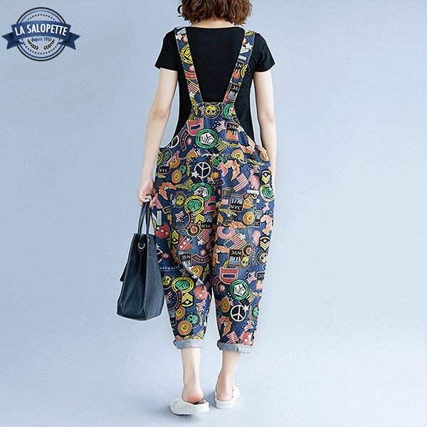 Salopette en Jean<br> Pantalon Stickers