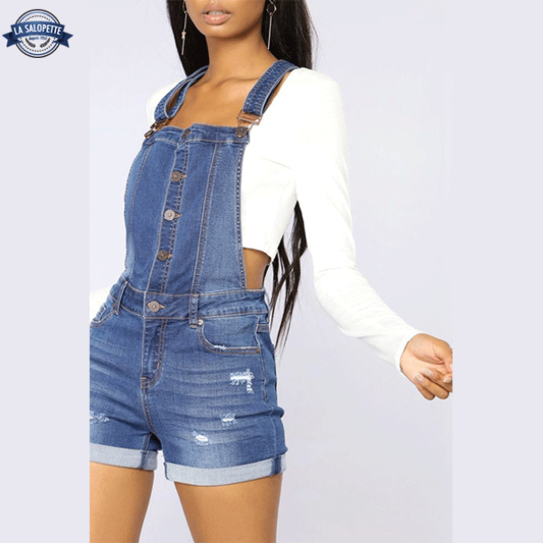 Overall Shorts<br> i Jean Azure