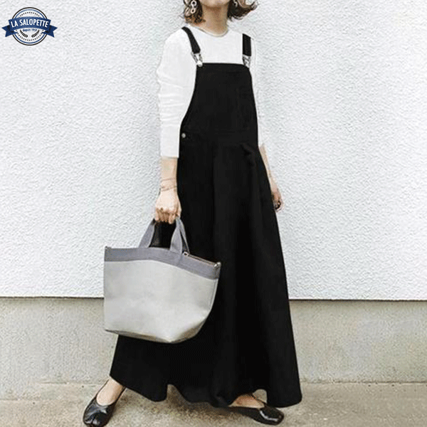 Kleid Latzhose Schwarz Dorian