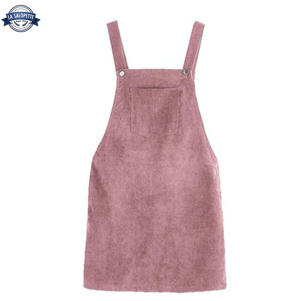 Kleid Latzhose Samt Bonbonrosa