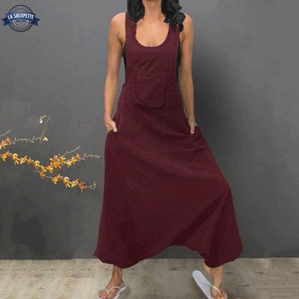 Kleid Latzhose Weit geschnitten Burgund