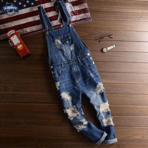 Salopette Jean<br> Vintage Années 90 Bleue