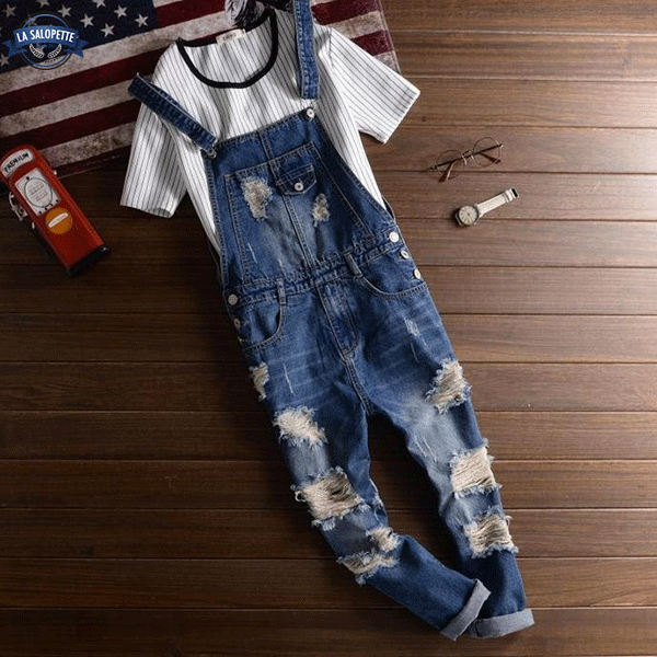 Salopette Jean<br> Vintage Années 90 Bleue