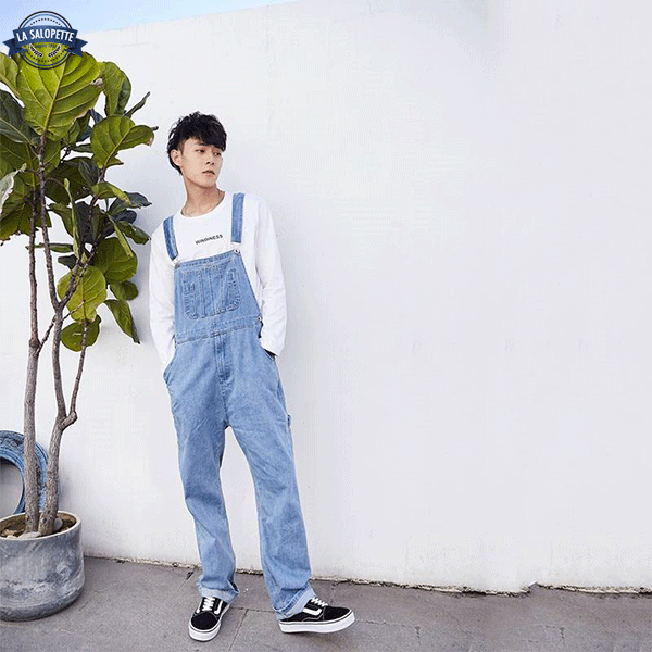 Salopette Jean<br> Bleue en Denim Clair Leto