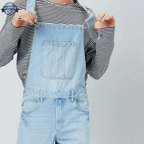 Light Blue Ripped Denim Overalls Overalls La Salopette