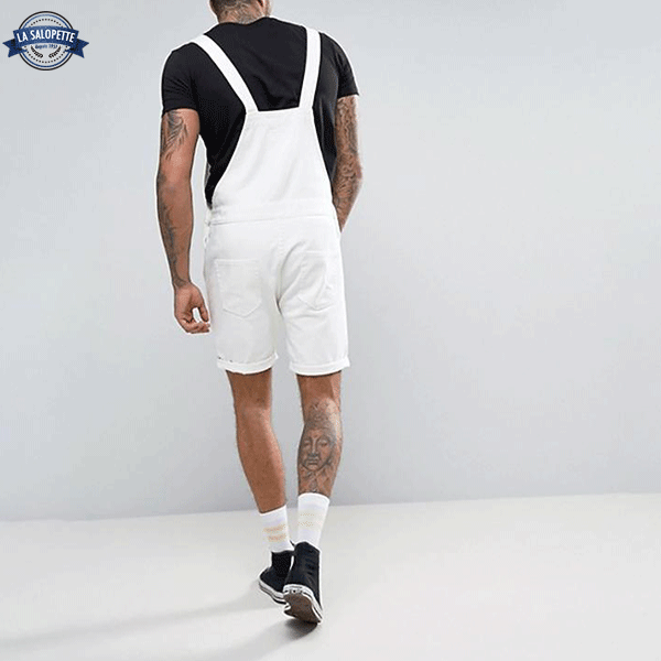 Salopette Short<br> Blanche Spirit Homme