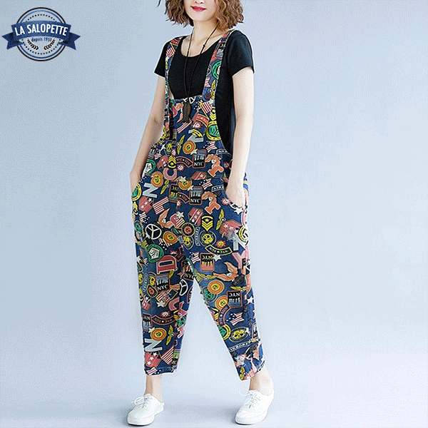 Salopette en Jean<br> Pantalon Stickers