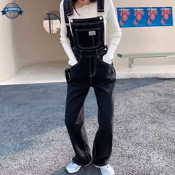 IQYU Salopette Femme Été En Lin Léger – Pantalon Large Vintage à Bretelles Avec Poches, Combinaison Sans Manches Boho Élégante Et Confortable