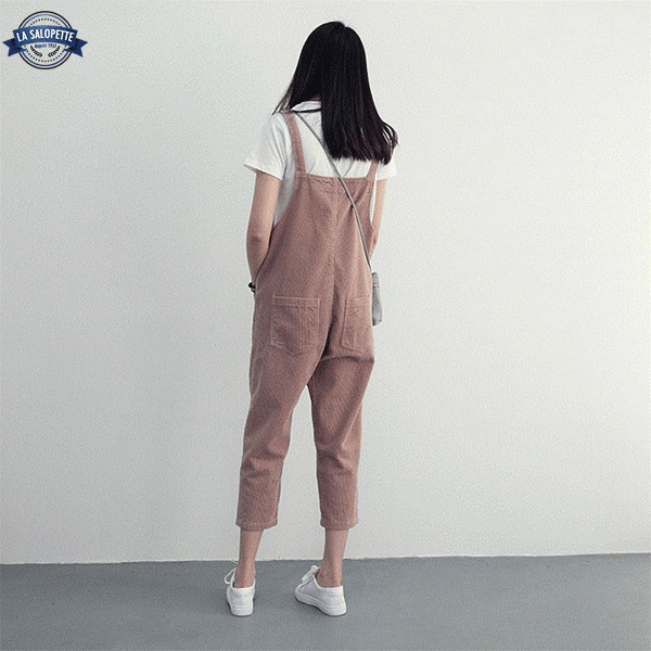 Latzhose Vintage Samt Rosa Candy